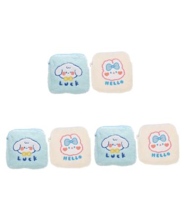 Healeved 6 pc storage bags for women's bandages Small period pocket portable ladies' tinge bag bag for menstrual pillow high capacity plush lady storage box different colors x 3 pieces mediumx3pcs