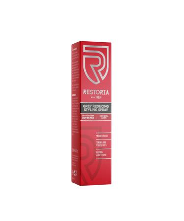 Restoria Grey Reducing Styling Spray for Men - Spray That Creates Natural FInish Strong & Visible Hold While Gradually Darkening Grey Hair Up to 100% Grey Coverage - Vegan 150ml 198 g (Pack of 1) Spray
