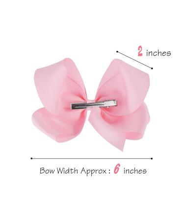 ALinmo 30 Colors 6 Inch Grosgrain Ribbon Bows for Girls | Hair Alligator Clips Accessories for Babies, Kids, Teens - Buy Online on GoSupps.com