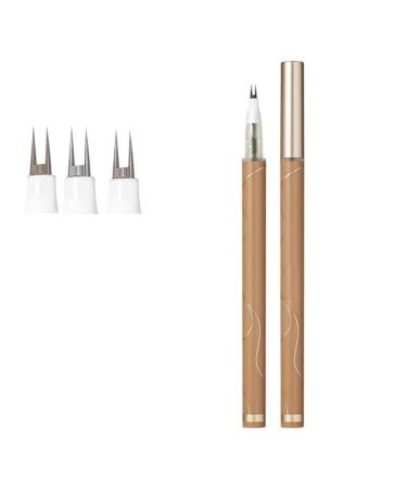 Double Tip Lower Eyelash Pencil 2024 Upgraded 3D Waterproof 2 Tip Eyelash Pen Eye Liner Liquid Eyeliner with Micro Fork Tip for Girls Women Natural Makeup Fine Stroke Eyebrow Pencil (#3)