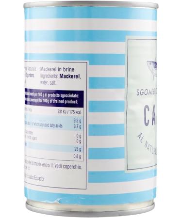  San Benedetto Capri Natural Sgombro Pack of 12 natural mackerel in a 425g can + 1 sachet of San Benedetto sugar-free lemon iced tea in a 330ml can - Buy Online on GoSupps.com