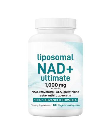 C psulas NAD+ (60 c psulas vegetarianas): f rmula 10 en 1 que contiene resveratrol y glutati n.