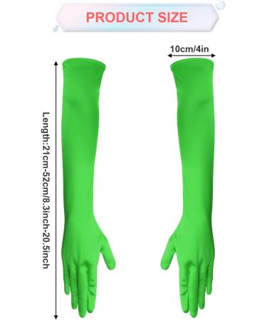 NQEUEPN Women Long Gloves Long Elbow Satin Gloves 21" Stretchy 1920s Opera Gloves Hand Care Moisturizing Gloves for Women Girls Evening Party Dance (Dark Green) - Buy Online on GoSupps.com