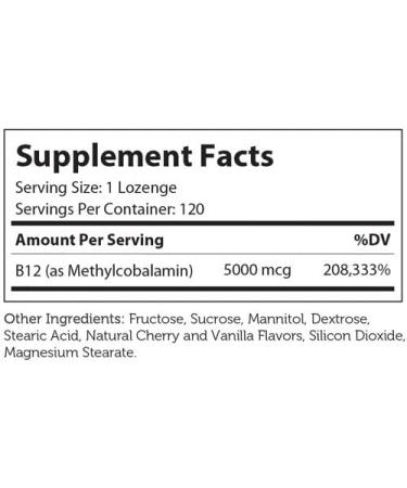Zahler B12 Energizer: 5000 MCG Methylcobalamin Cherry Lozenges - Kosher Certified Energy Supplement - Buy Online on GoSupps.com