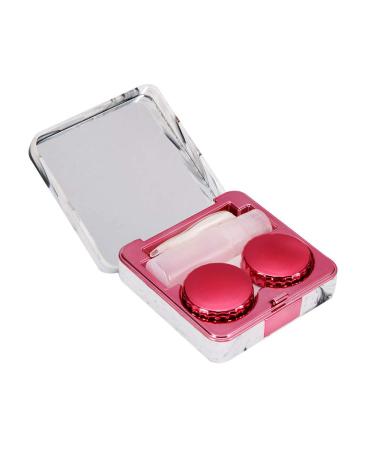 QANYEGN Contact Lens Case Set Mini Travel Marble Contact Lens Case Portable with Mirror and Soaking Solution(MUI Hong)