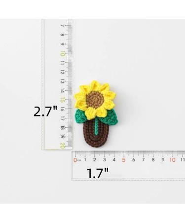 Crochet Knitted Hair Clips for Girls Children's Day Birthday Christmas Gifts Hair Accessories Clips Strong Hold Jaw Clamp for Thick Thin Hair Makeup Application (Sunflower) - Buy Online on GoSupps.com