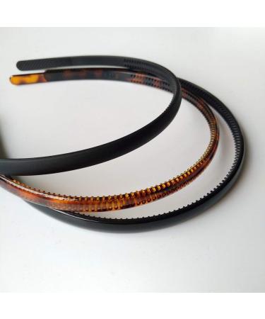 6 Pack Plastic Headbands - Slip-resistant Multi-Color for Men & Women | Face Washing Makeup & Sports | Black Coffee Leopard & Rubber Options - Buy Online on GoSupps.com