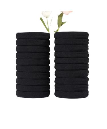 100PCS Black Hair Ties for Women - Seamless Thick Cotton Ponytail Holders for Soft, Thick, and Curly Hair - Elastic Bands for Girls (2 Inch Diameter) - Buy Online on GoSupps.com