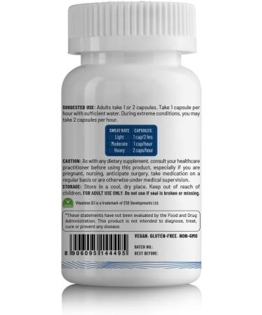 Unived Salt Capsules with 30mg Caffeine & Vitamin D3 | Salt Capsules with Electrolytes for Running Endurance Sports Nutrition Running Supplements | 30 Count Electrolyte Capsules - Buy Online on GoSupps.com