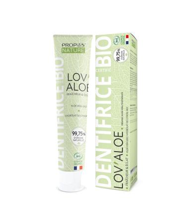 Organic LOV'ALOE Toothpaste - Aloe Vera & Lemon - 99.75% natural ingredients - Made in France - 75ml - Propos'Nature