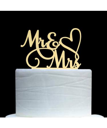 AMINJIE Mr and Mrs Cake Topper Bride and Groom Sign Wedding/Engagement Cake Toppers Decoration Mirror Gold Acrylic - Buy Online on GoSupps.com