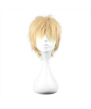 COSPLAZA Cosplay Costume Wig Short Party Hair Pink & Blonde mixed Anime Hair unisex Coser Fluffy Wigs Blonde/Pink