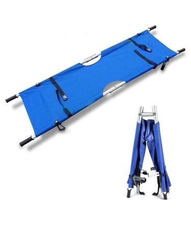Portable Emergency Rescue Stretcher-Folding with Wheels Aluminum Alloy Emergency Rescue Stair Stretcher-for Hospital Sports Venues Soft Stretcher Camouflage (Blue)