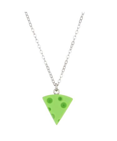 Kuaiyiju Stylish cheese necklace artificial cheese trailer choker fashionable collarbone chain perfect gift for friends and family green
