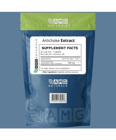 AMG Naturals Artichoke Extract Bags - 60 Capsules with Freshness Seal - Buy Online on GoSupps.com