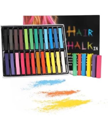 Hair Chalk 24-Color Set Non-Toxic Temporary Hair Dye Pastels for Women Girls Kids Teens and Adults - Easy to Apply Washable Vibrant and Safe Hair Coloring Solution H&Q - Buy Online on GoSupps.com