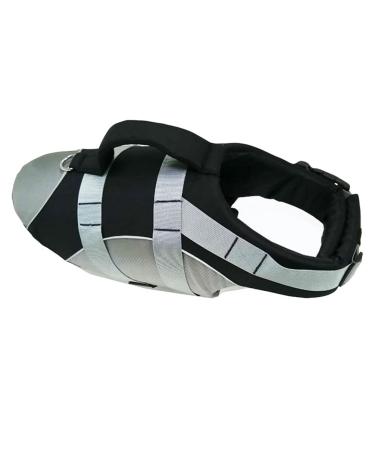 Hzqifei life jacket for dogs - reflective dog chimney lifeguard swimming training with upholstery for small medium large dogs (black s) s black