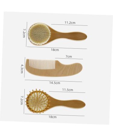FOMIYES 3pcs Bath Brush Set for Kids | Baby Grooming Kit with Shower Pouf Brush and Comb - Buy Online on GoSupps.com