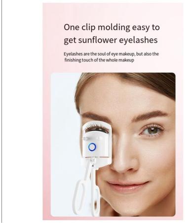HVVENTY USB Rechargeable Electric Eyelash Curler with Fast Heating 3 Temperature Levels and Long Lasting - Buy Online on GoSupps.com