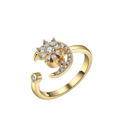 DNCG Ladies Ring Swivel Adjustable Decompression Ring - Gold