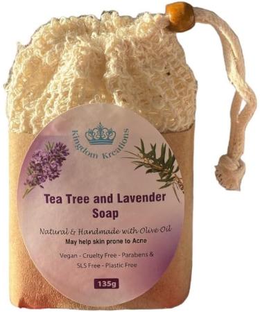 Handmade Olive Soap Tea Tree & Lavender Oils with a FREE Exfoliating Soap Bag - Buy Online on GoSupps.com