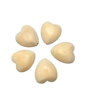 10pcs Natural 40mm Unfinished Wood Hearts Beads - Eco-Friendly DIY Craft Accessories - Buy Online on GoSupps.com