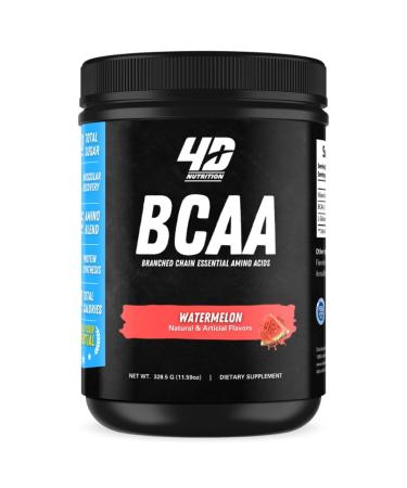 4D NUTRITION - BCAA Powder Intra & Post Workout Sports Drink with Branched Chain Amino Acids for Hydration Recovery and Endurance - Watermelon - 45 Servings