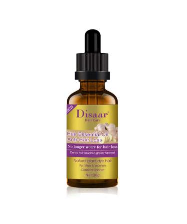 DISAAR BEAUTY Natural Hair Growth Serum Ginger Essential Oil Hair Growth Oil Anti Hair Loss Essence Hair Thinning Treatment Healthy Strong Thick Hair Treats Baldness Weak Brittle Thinning Hair