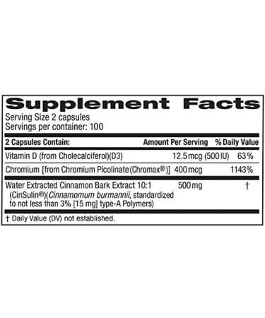 Tru-Nature Cinnamon Concentrate Cinsulin 500mg 200 Vegetarian Capsule 3 Months Supply - Buy Online on GoSupps.com
