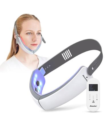 Aimanfun V-face with LCD Remote Control Sliming Facial Lifting Belt Red Blu-Ray Thin Double Chin and Portable Intelligent Firming Face Slimming Instrument