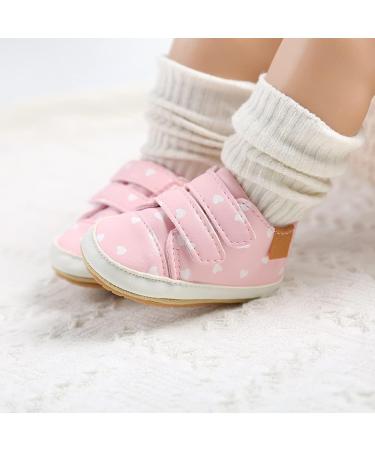MK MATT KEELY Baby Girl First Walking Shoes - Anti-Slip Soft PU Leather Sneakers (Pink Heart) | Infant Toddler 3-6 Months - Buy Online on GoSupps.com