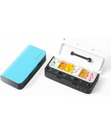 Smart Pill Dispenser with 7 Alarms & 6 Compartments - Blue | Daily Medicine Organizer for Elderly - Buy Online on GoSupps.com