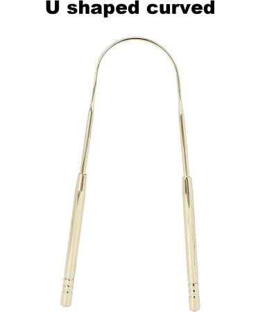 Stainless Steel Tongue Scraper - Flexible Oral Hygiene Tool for Fresh Breath | Gold Color - Buy Online on GoSupps.com