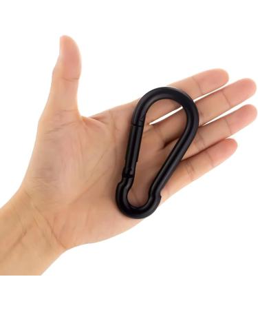 4 Inch Black Steel Carabiner Clip Spring Snap Hook - Heavy Duty 10x100mm, 2pcs for Hammock, Punching Bags, Swing Chairs - Ideal for Gym Equipment, Camping, Hiking - Buy Online on GoSupps.com