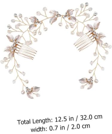 Didiseaon Bride Hair Braiding Hair Comb Bride Wedding Headdress Wedding Hair Clip Women Prom Headwear Rhinestone Hair Side Comb Queen Pearl Twist Flower Bridesmaid Alloy Material - Buy Online on GoSupps.com