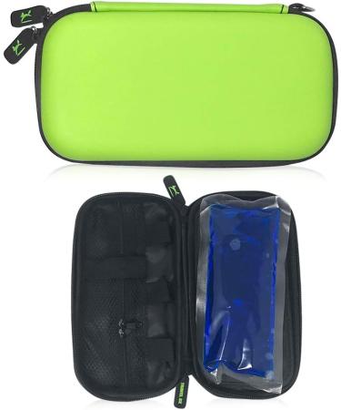 Travel RX Insulated Insulin Case | Portable Diabetic Organizer with Gel Pack | Shock-Proof Soft Leather Exterior | Parrot Green (8x4x2) - Buy Online on GoSupps.com