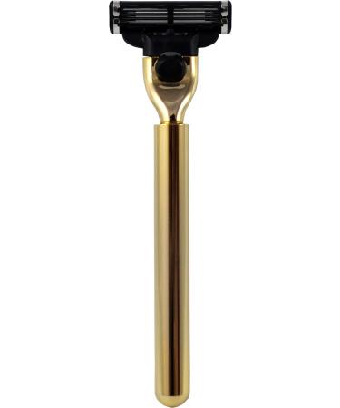 Hans Baier Exclusive wet razor Gillette Mach3 handle metal gold-colored