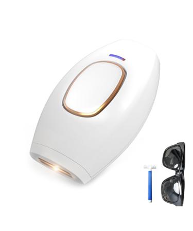 PureGlow Hair Removal IPL device hair removal hair removal device for women/men with 5 energy levels permanent pain -free hair removal for face legs arms body (white)