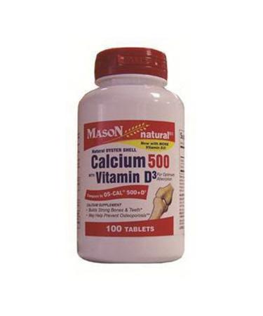 Mason Natural Oyster Shell Calcium 500 Mg Tablets with Vitamin D3 - 100 Ea