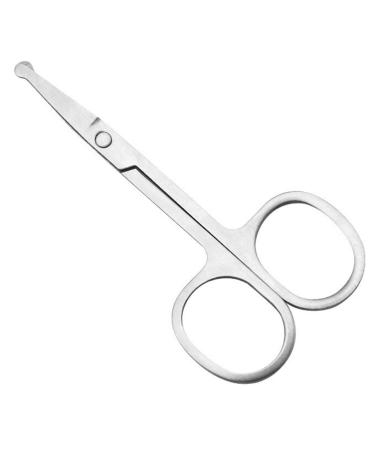 OUSIKA Nose Hair Trimmer Nose Hair Scissors Mini Stainless Steel Round Head Beauty Trimmer Nose Hair Trimmer Portable Ergonomics Nose Hair Cutter Trimmer (Color : Silver)