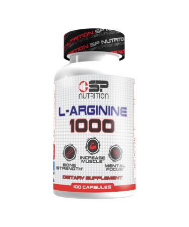 SP Nutrition L-Arginine 1000mg Supplement 100 Capsules Supports Muscle Growth Bone Strength and Mental Focus