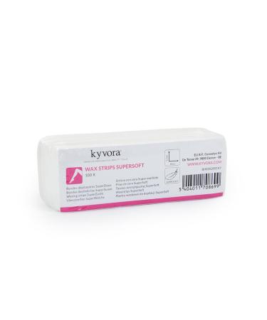 Board strips 100 pieces for hair removal with warm wax and sugar super soft 3.5 cm x 10 cm small format especially for face and small areas for depilation Kyvora brand professional