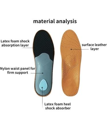 Shop Leather Orthotic Insoles for Flat Feet & High Arch Support | EU 45 46 Orthopedic Shoe Soles - Buy Online on GoSupps.com