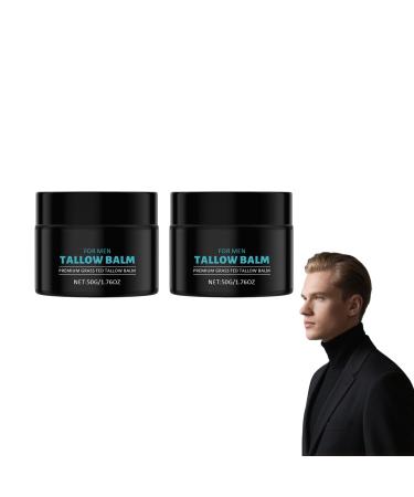 VKaoess Wrinkle Defense Tallow Balm for Men Grass Fed Beef Tallow Face Moisturizer Moisturizing Face Cream for Men Unscented Whipped Tallow Balm for Skin Care 50g 2 Quantity