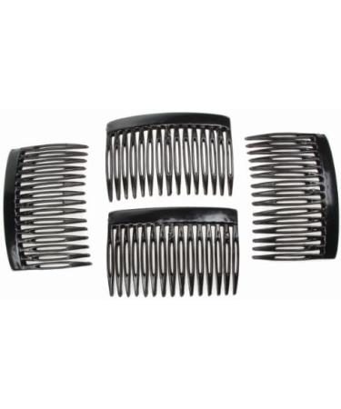 4 Pack of 7cm Plain French Side Hair Combs Slides Grips Clips Hair Accessories for Women Girls by Glitz4Girlz (Black) - Buy Online on GoSupps.com