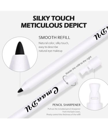 KARNAR 2 Pcs Black + White Mechanical Eyeliner Pencil Set | Waterproof Eye Brightener for Color Stay Makeup | Built-in Sharpener, Ultra-Fine Tip - Buy Online on GoSupps.com