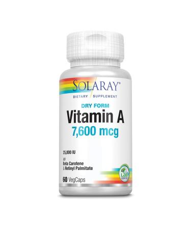 Solaray Dry Form Vitamin A 7600 mcg 60 VegCaps
