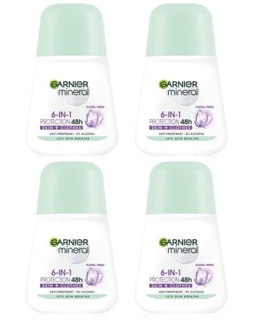 (Pack of 4) Garnier Mineral Protection 6 Floral Fresh Scent Anti-perspirant Roll On 200ml for Women - Buy Online on GoSupps.com