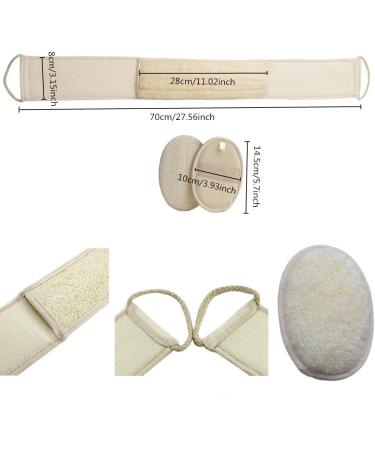 Buy Natural Luffa Back Scrubber Sponge - 2-Pack Bathing Strap & Massage Belt for Men & Women - Spa Body Care - Buy Online on GoSupps.com