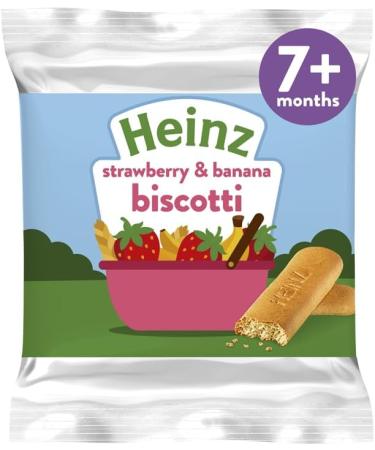 Heinz So Yummy Strawberry & Banana Biscotti 7+ Months 60g | Delicious Baby Biscuit - Buy Online on GoSupps.com